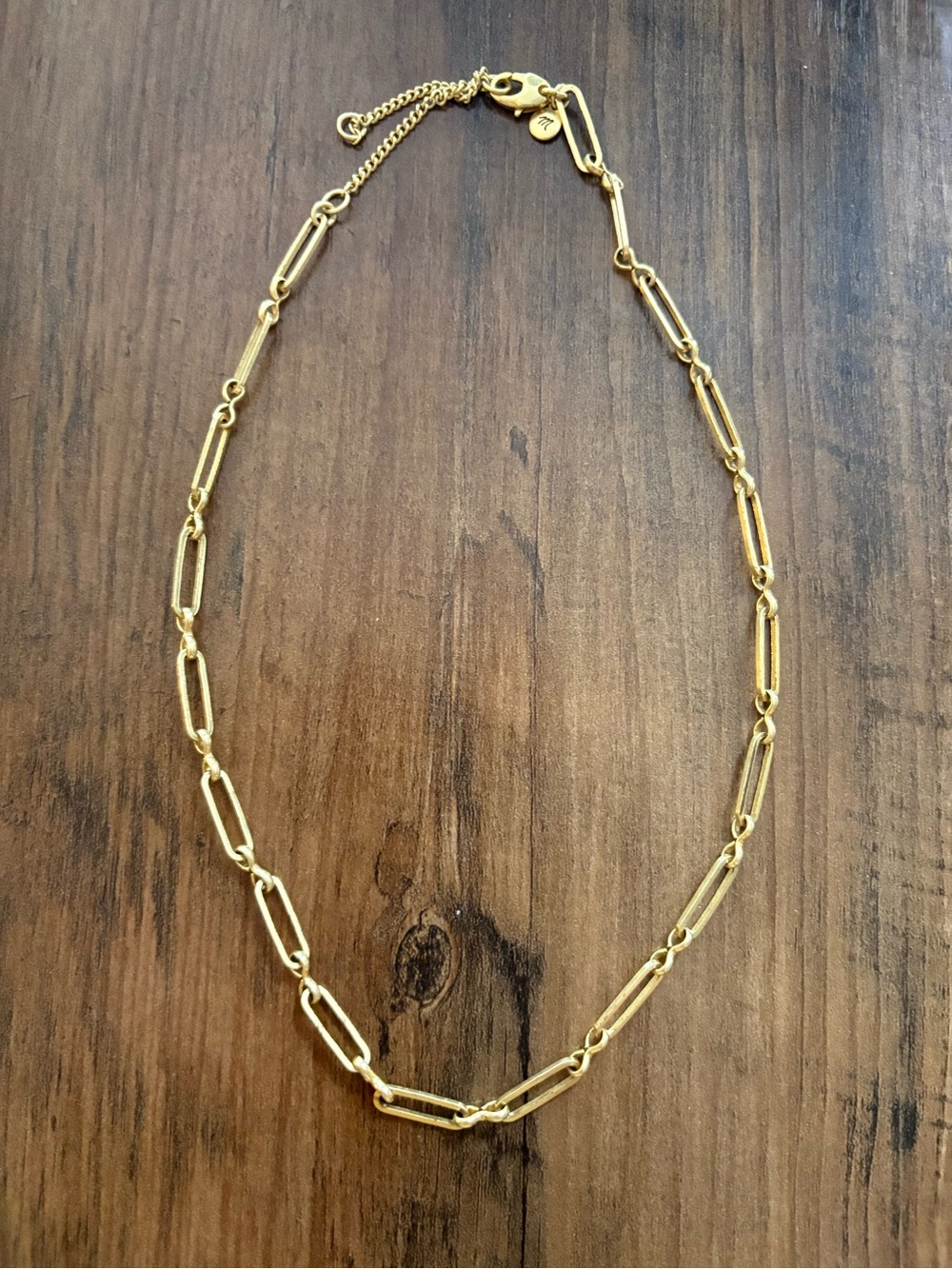 Madewell Gold Link Chain Necklace - adjustable 15-18 inches dainty Jewelry - Picture 3 of 8